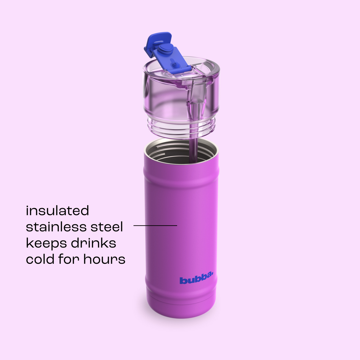 bubba 18 oz DualSip Insulated Stainless Steel Water Bottle - Mood Booster - US 6124